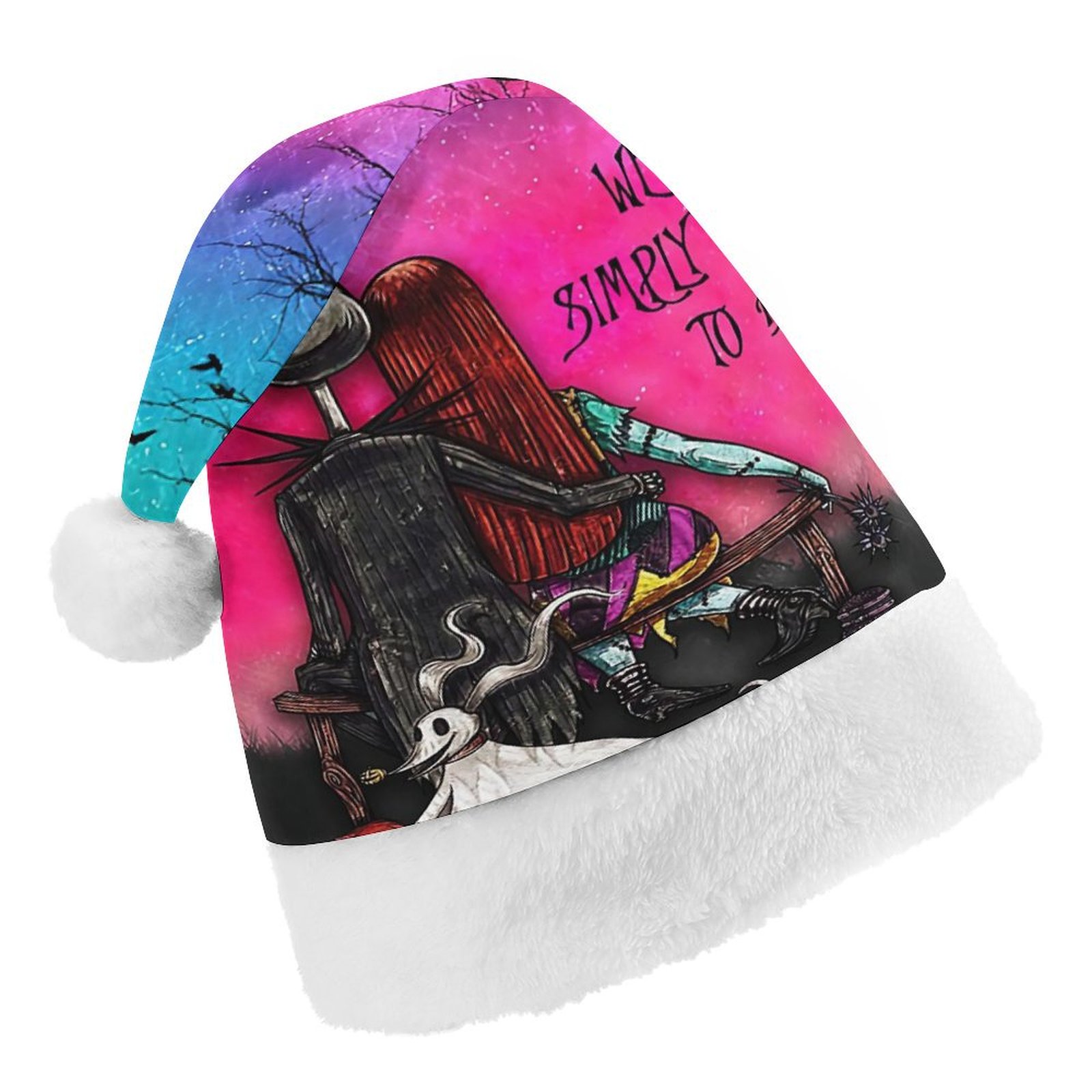 The Nightmare Before Christmas Love Christmas Hat for Adult And Kids Xmas Decor Ornaments Christmas New Year Festive Holiday Party Supplies Plush Santa Claus Hats